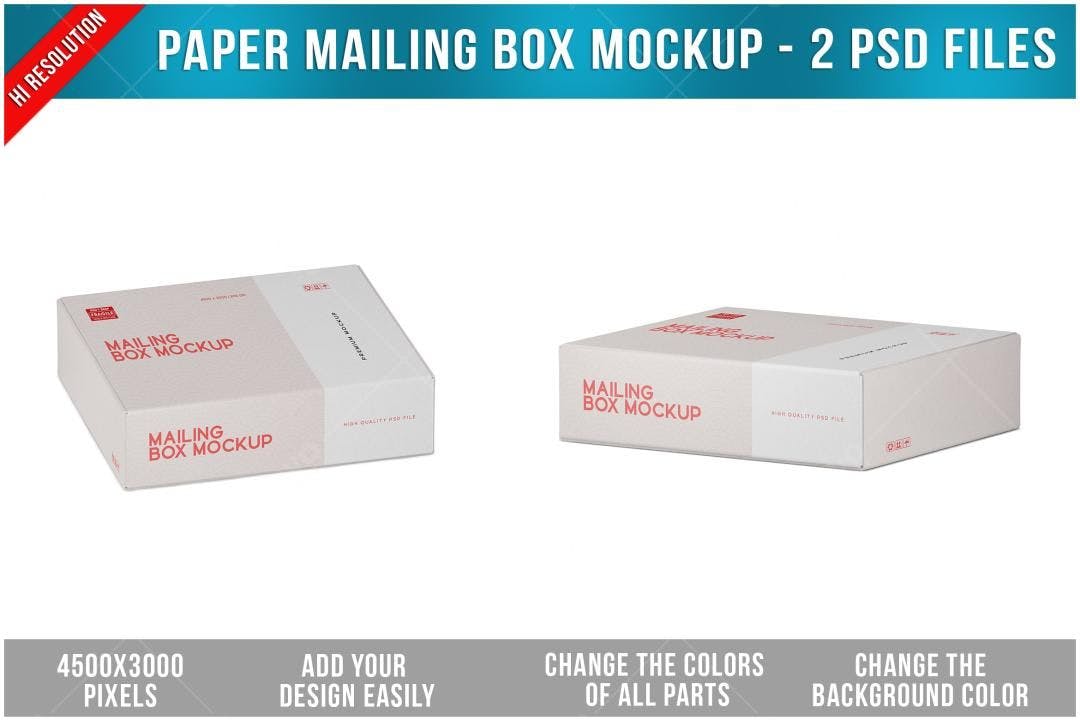 Mockup Caixa Postal Minimalista: Bege e Rosa