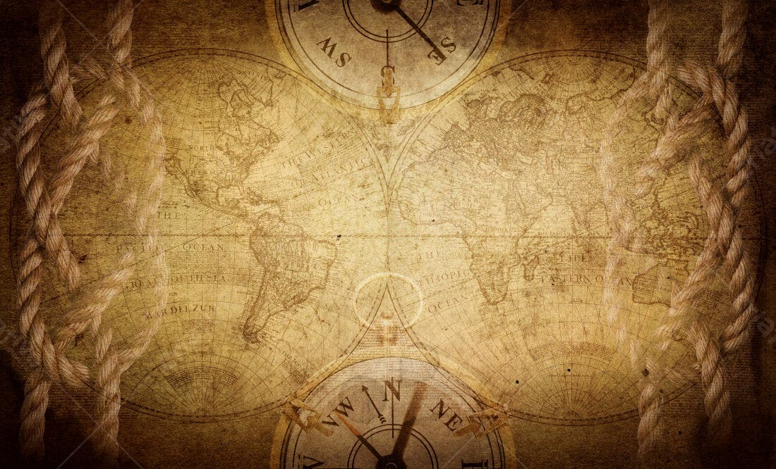 Textura Mapa Antigo para Fundo Vintage