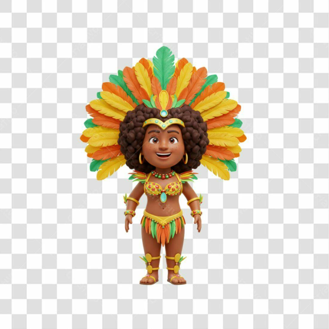 Icone Carnaval Afro Brasileira PNG com fundo transparente
