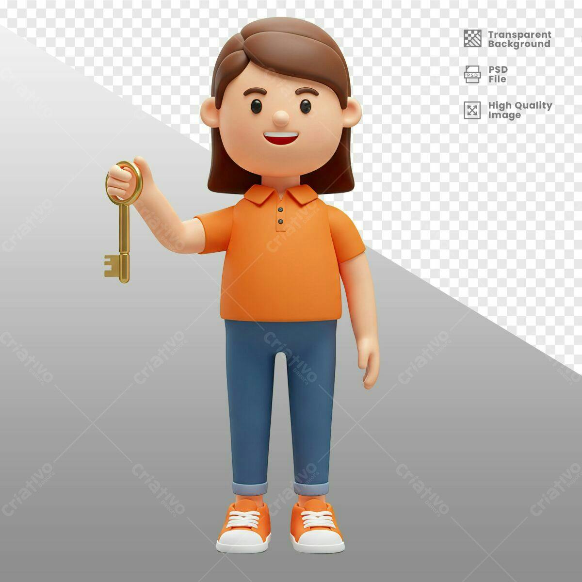 Personagem 3D com Chave PSD Editável