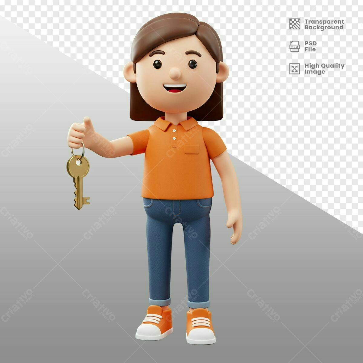 Personagem 3D com Chave PSD Editável