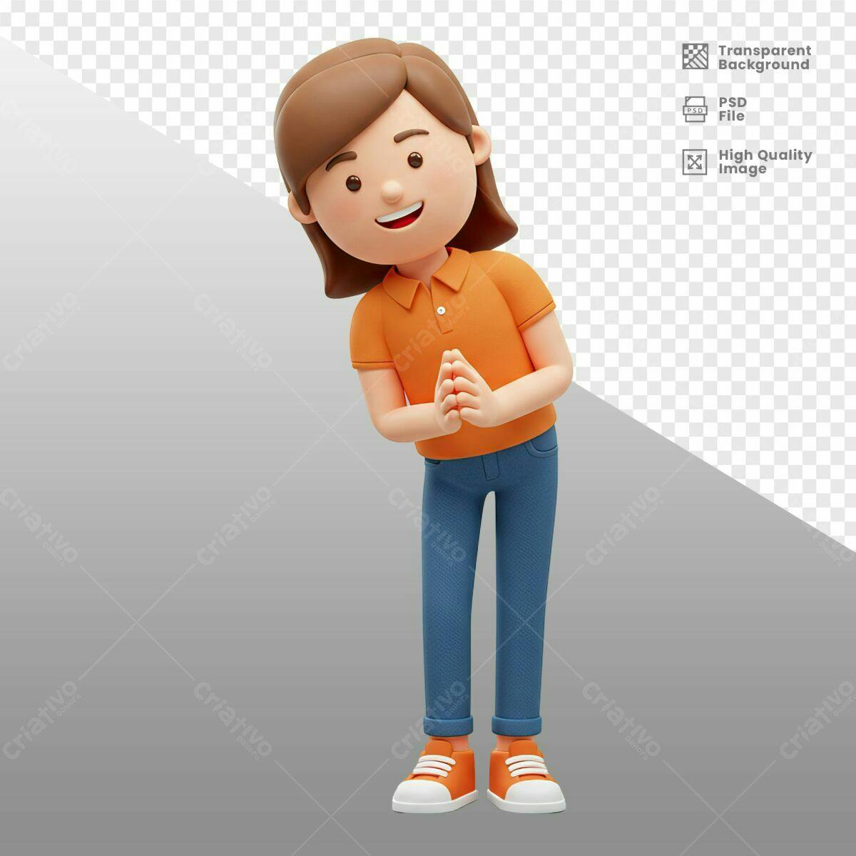 Personagem 3D para Apresentação PSD Editável