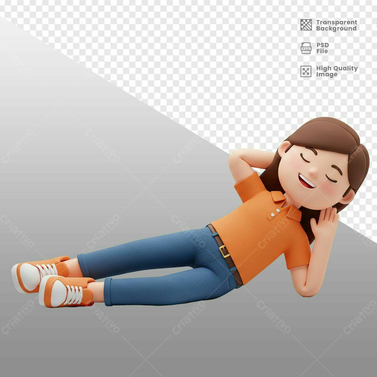 Ilustração 3D Relaxamento PSD Editável