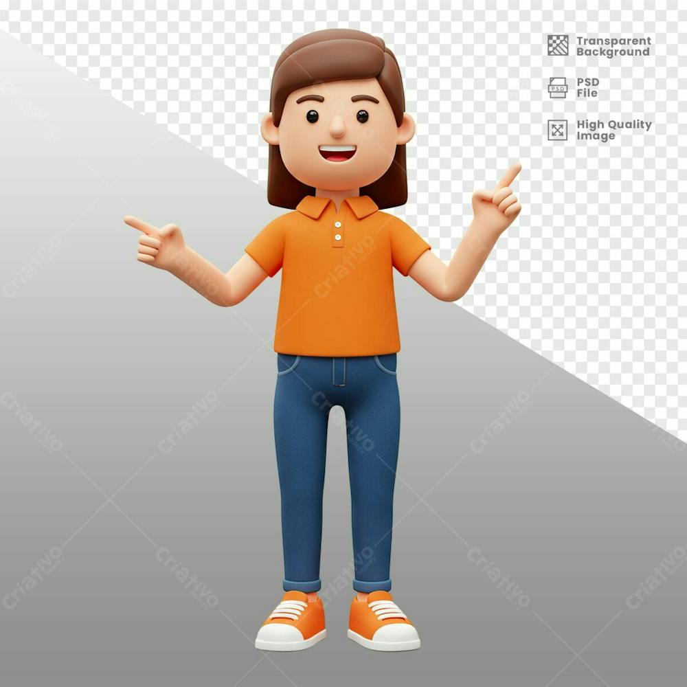 Mascote 3D Mulher 31
