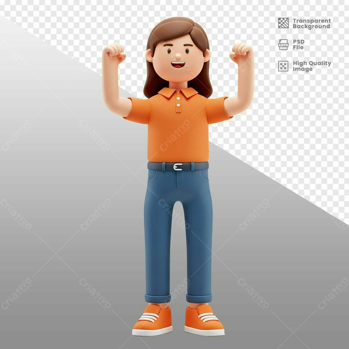 Modelo 3D Feminino em PSD Editável