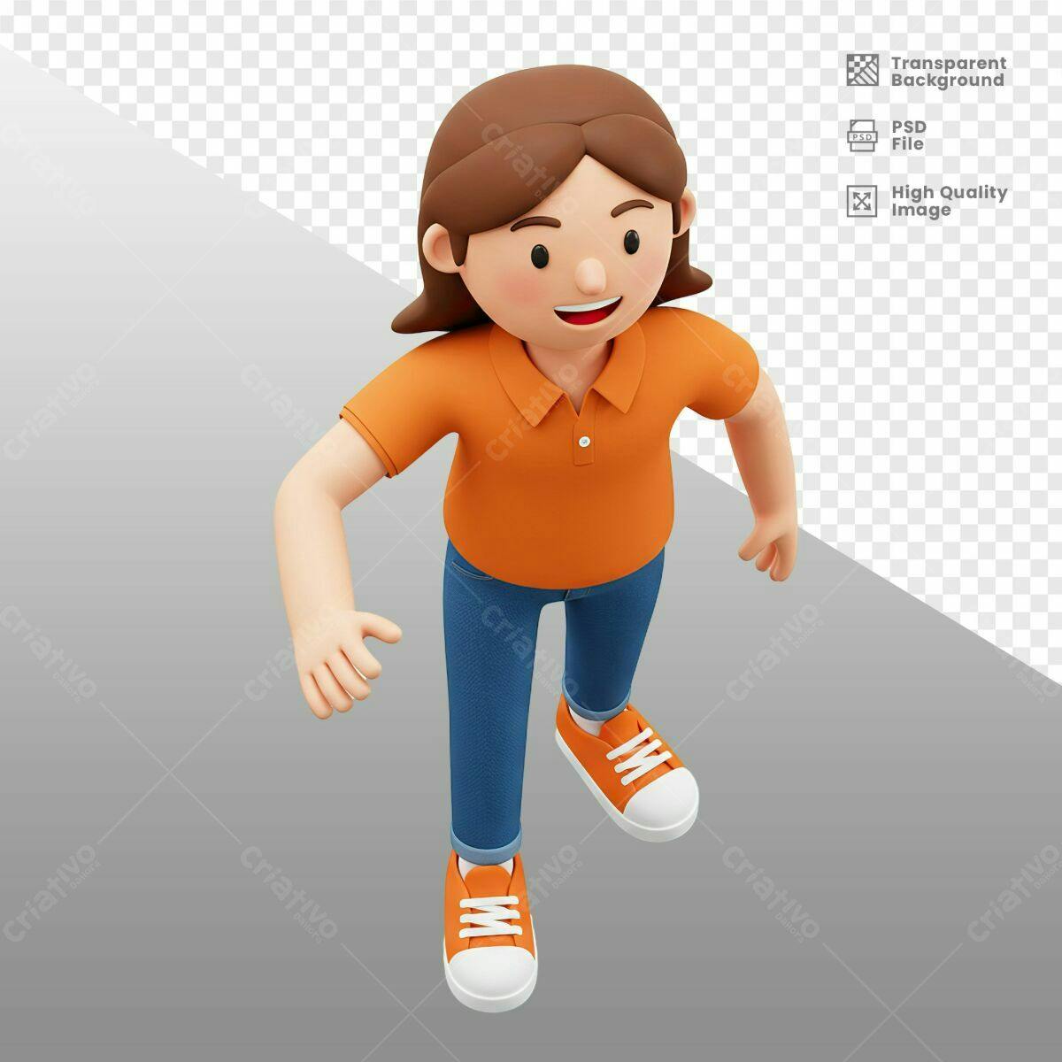 Personagem 3D para Apresentação PSD Editável
