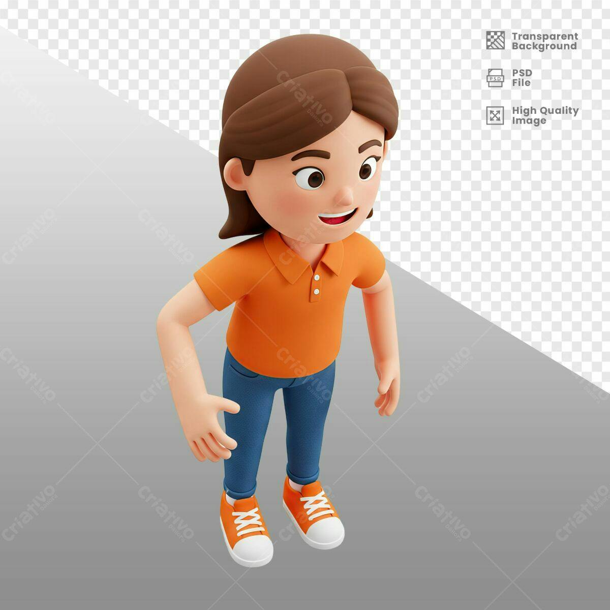Personagem Cartoon PSD Editável
