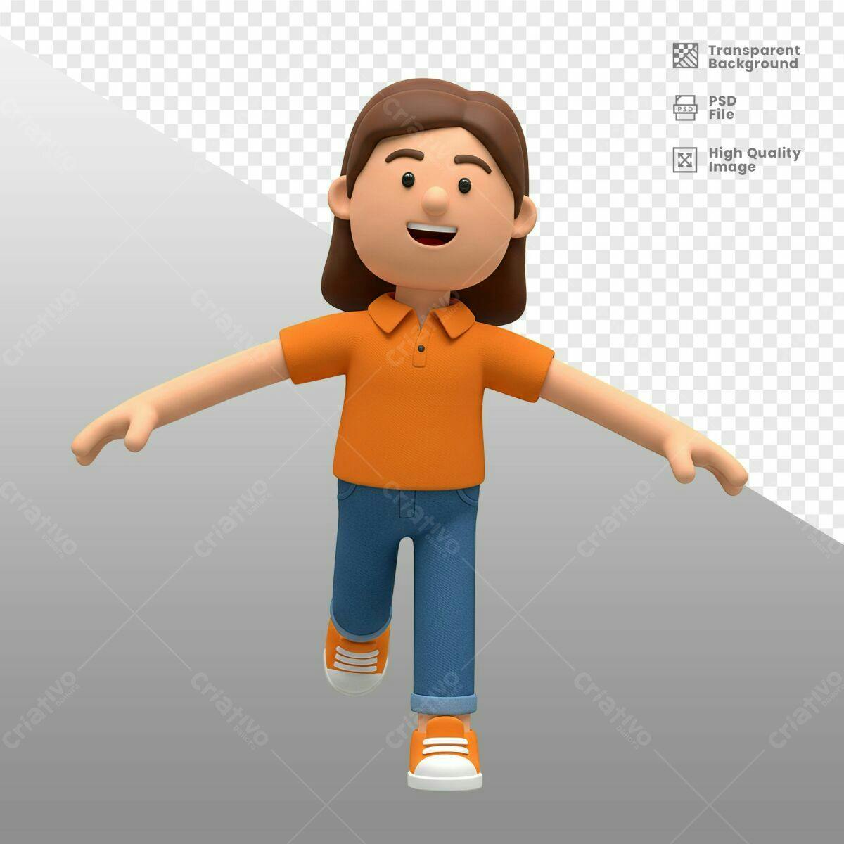 Personagem 3D PSD Editável para Apresentações