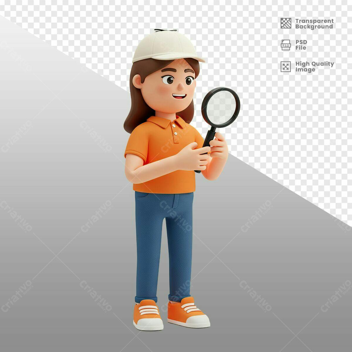 PSD Personagem 3D para Apresentação de Produto Editável