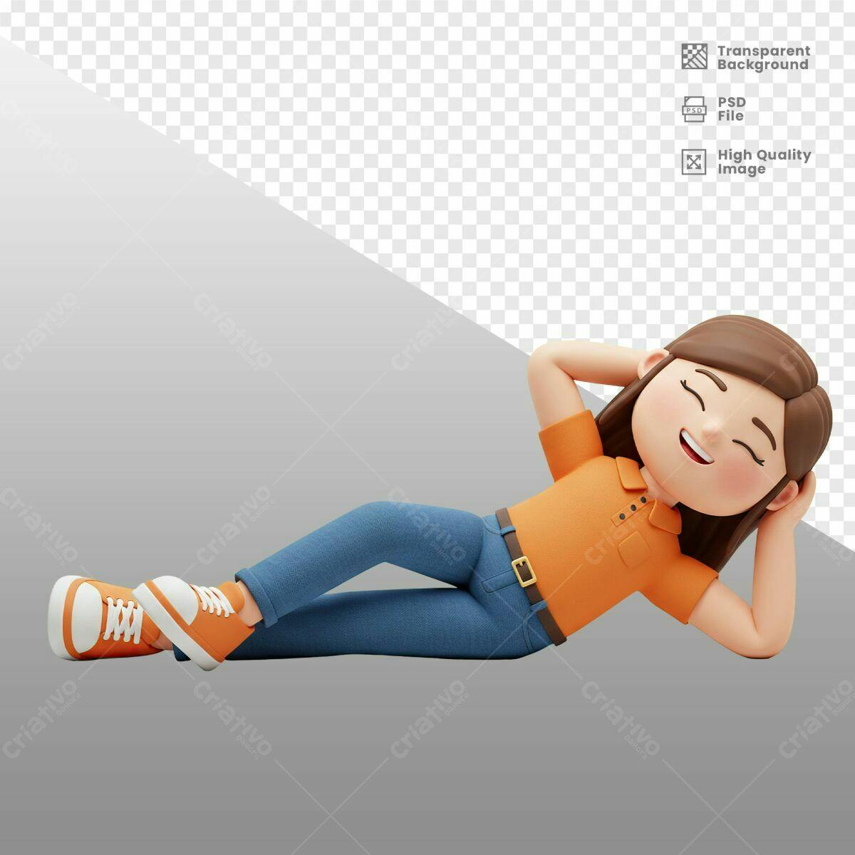 Personagem 3D Relaxada PSD Editável