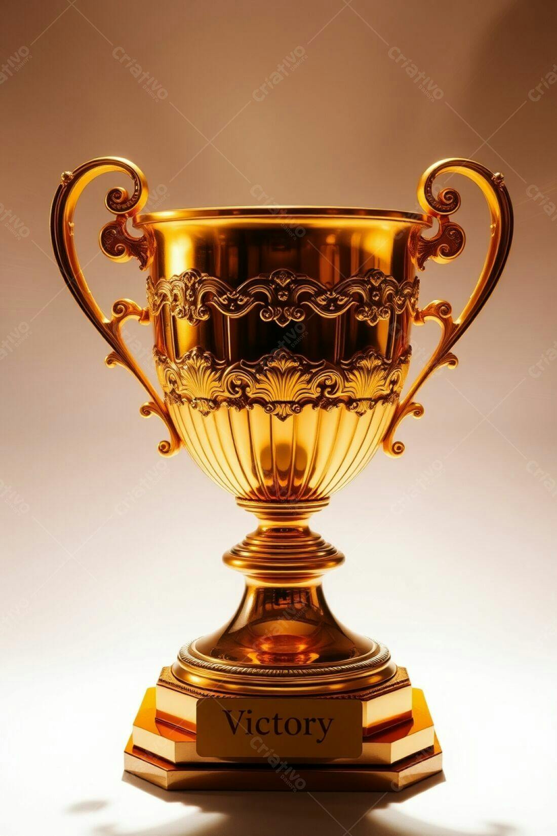 Troféu dourado de vitória