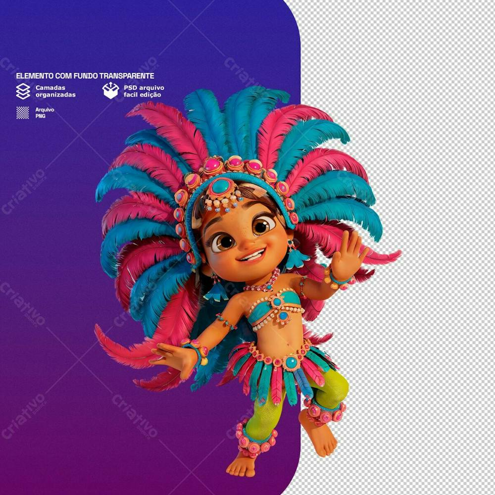 Personagem 3D Com Tema De Carnval Para Composição Png Transparente 10