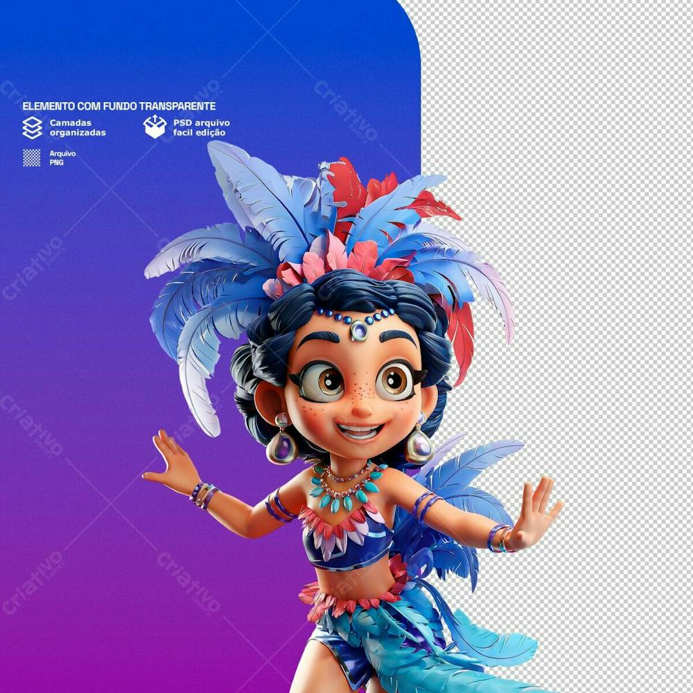 Personagem 3D Com Tema De Carnval Para Composição Png Transparente 3