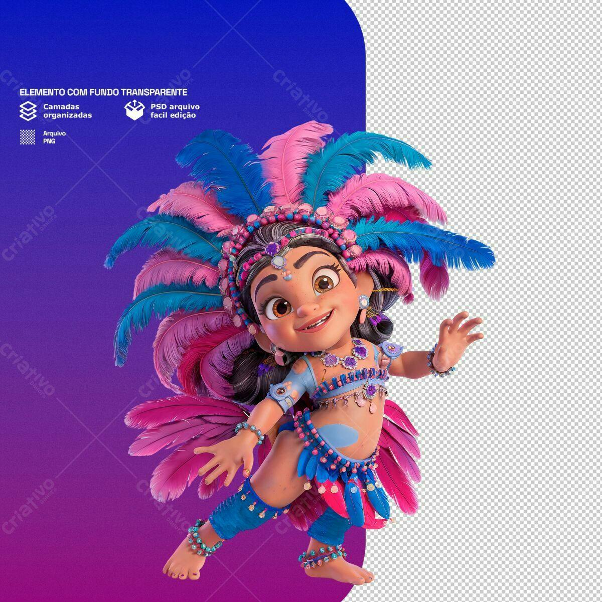 Personagem Carnaval PSD Editável