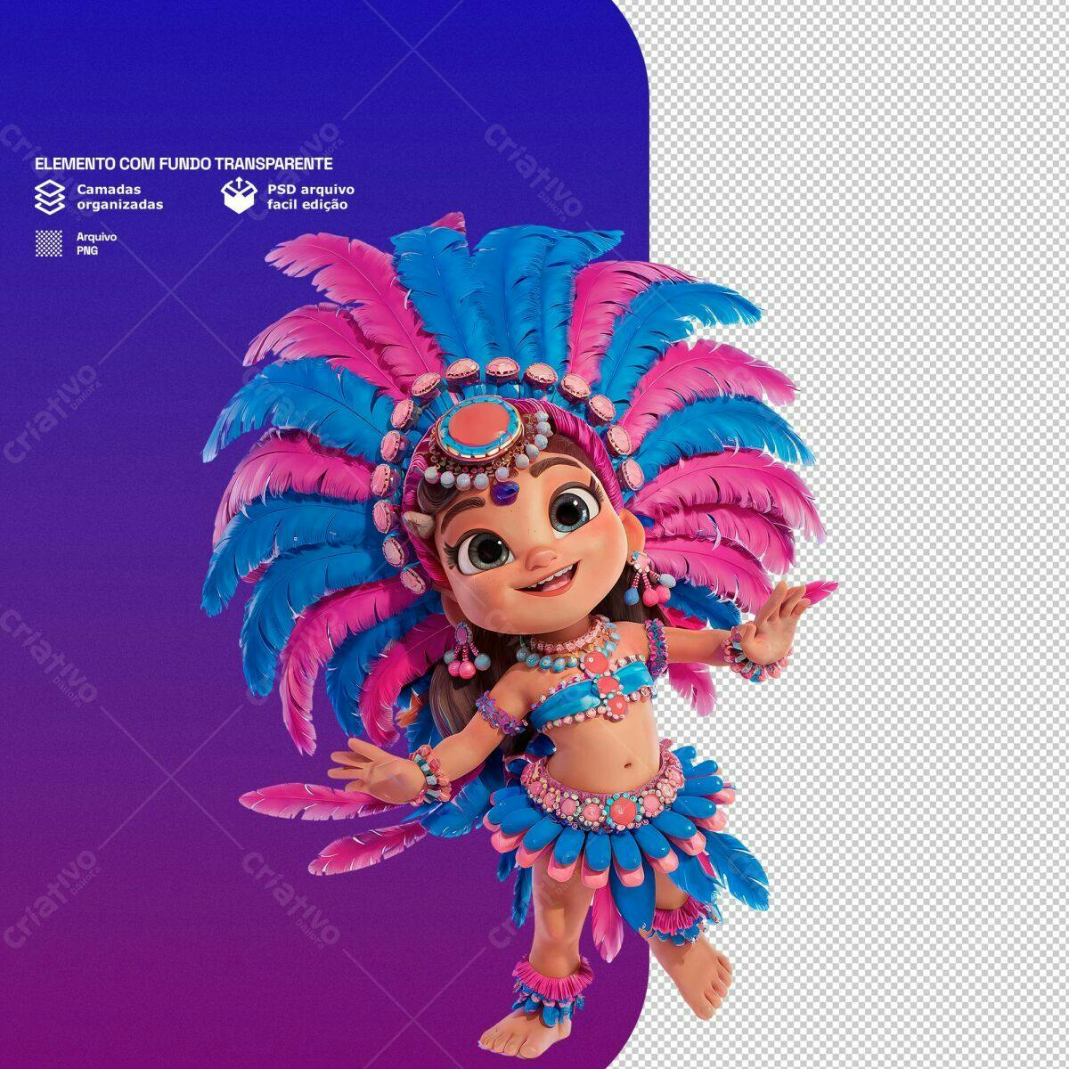 Personagem Carnavalesca PSD Editável
