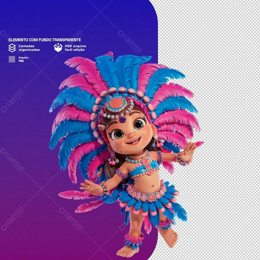 Personagem 3D Com Tema De Carnval Para Composição Png Transparente 8