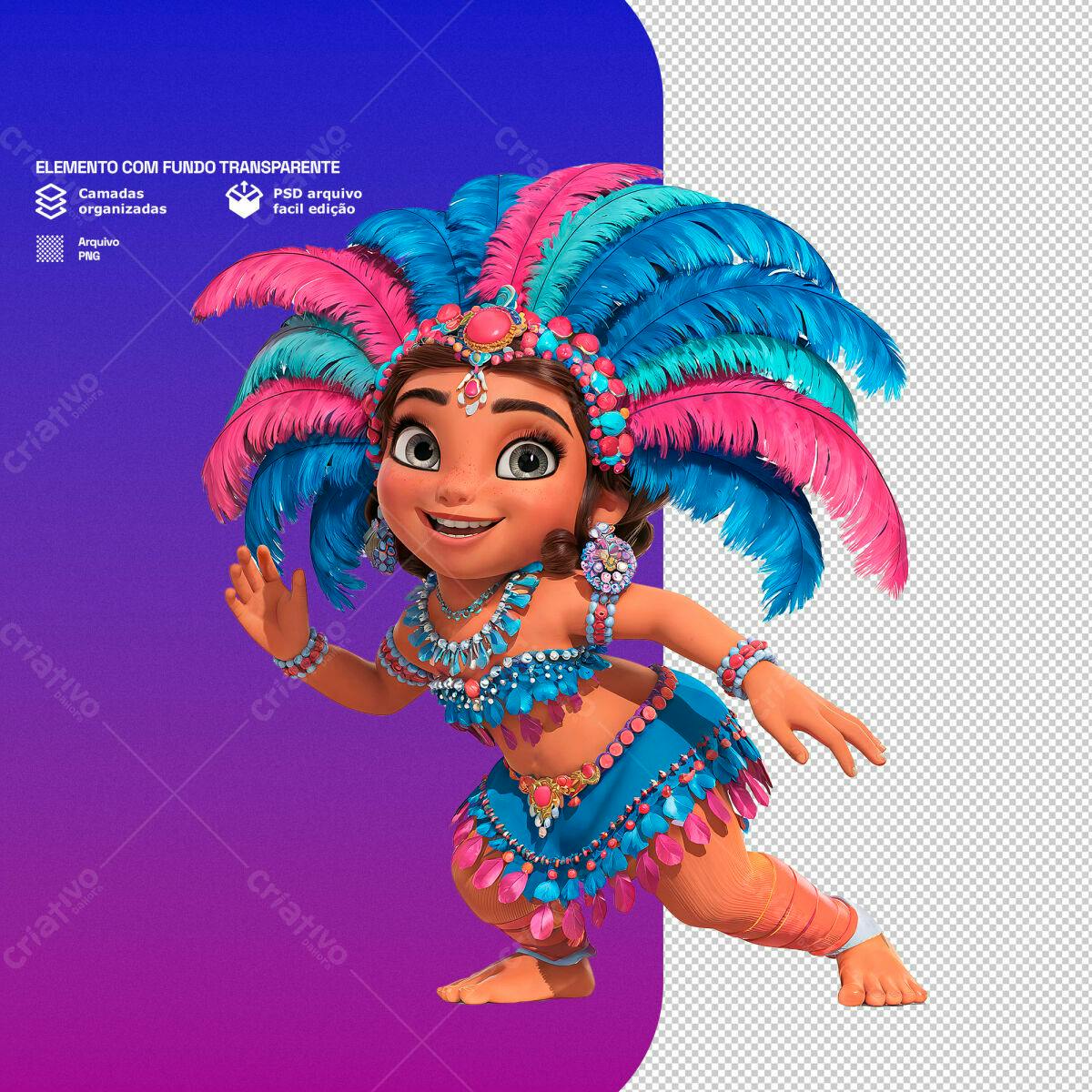Personagem Carnavalesca PSD Editável