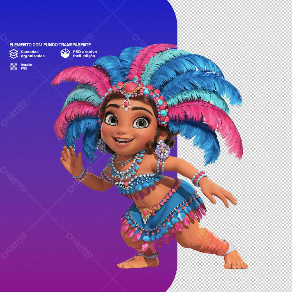 Personagem 3D Com Tema De Carnval Para Composição Png Transparente 6