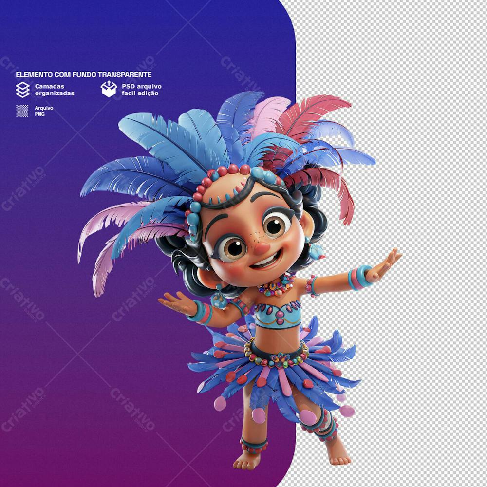 Personagem 3D Com Tema De Carnval Para Composição Png Transparente 7