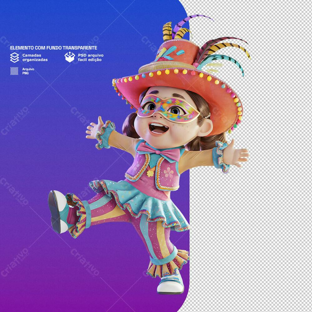 Personagem 3D Com Tema De Carnval Para Composição Png Transparente 3