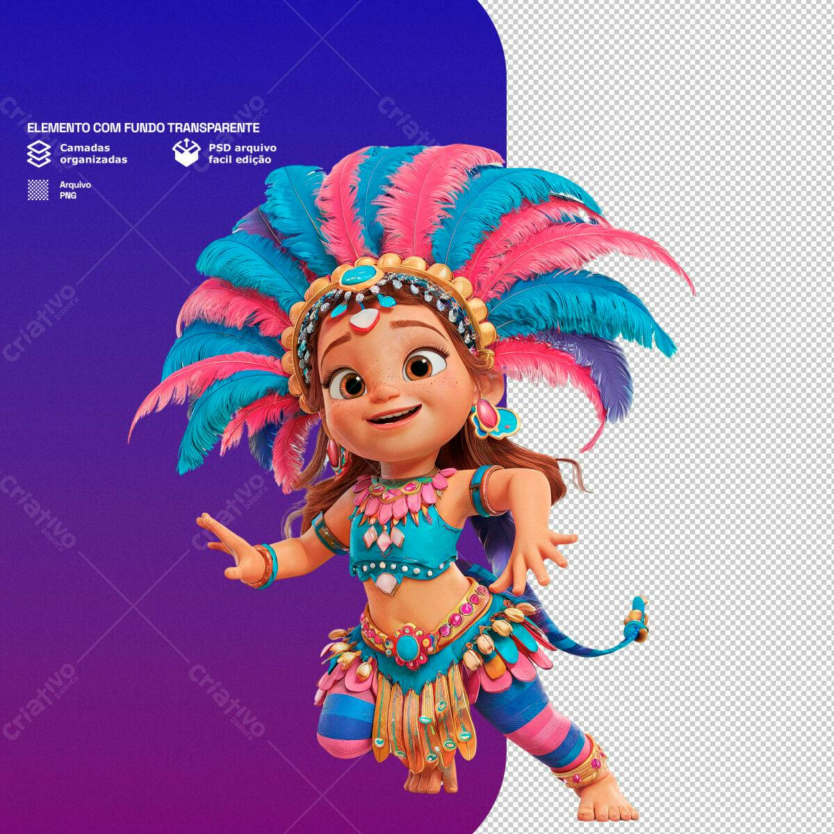Personagem Carnavalesca PSD Editável