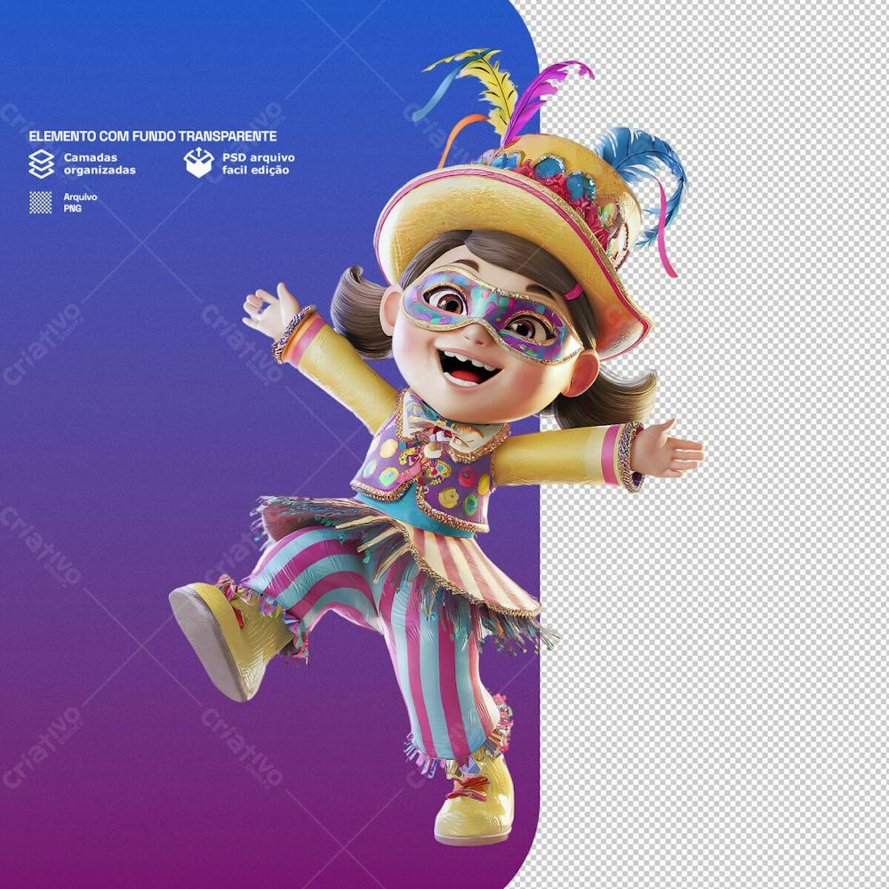 Personagem 3D Com Tema De Carnval Para Composição Png Transparente 2