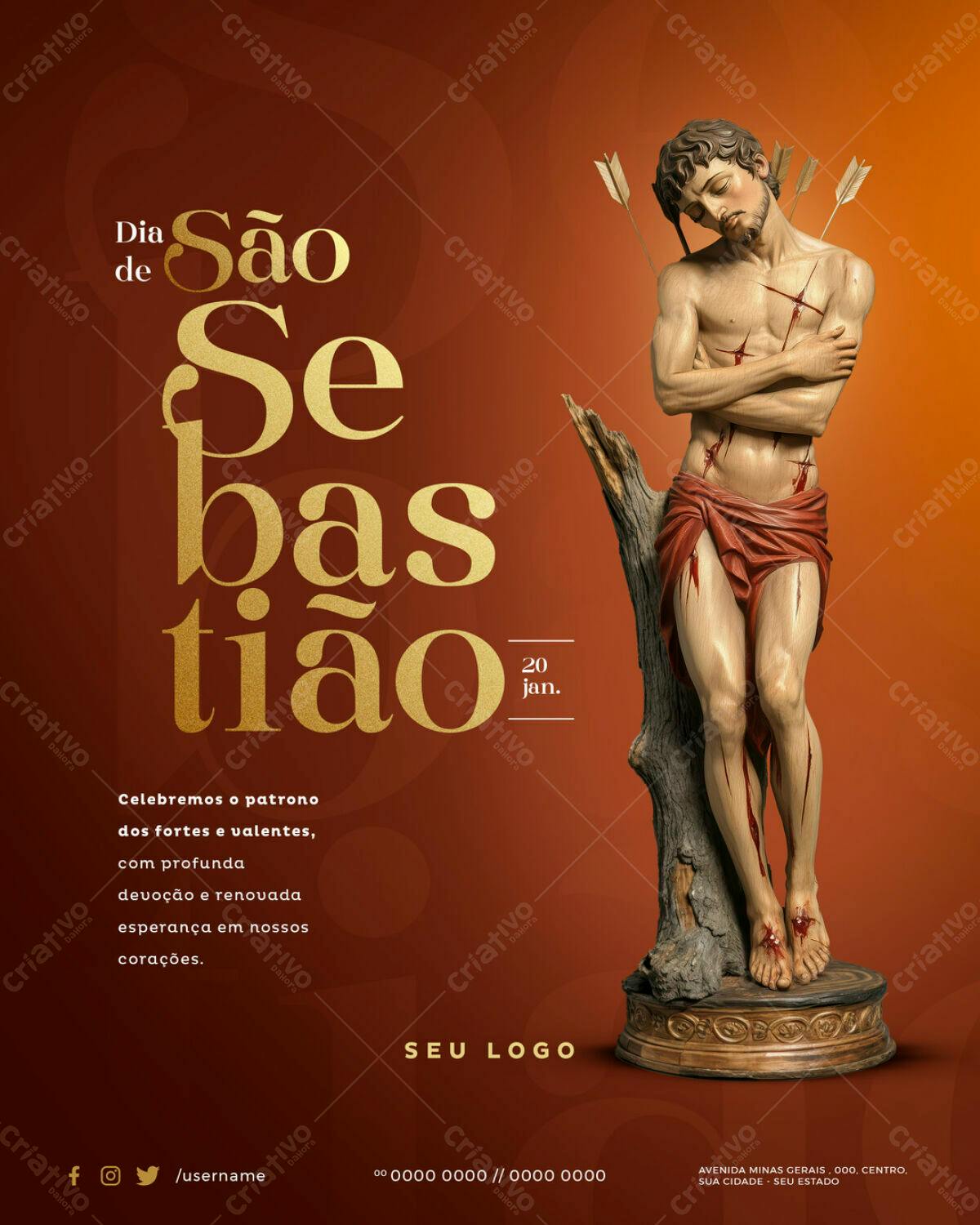 Flyer Dia de São Sebastião PSD Editável
