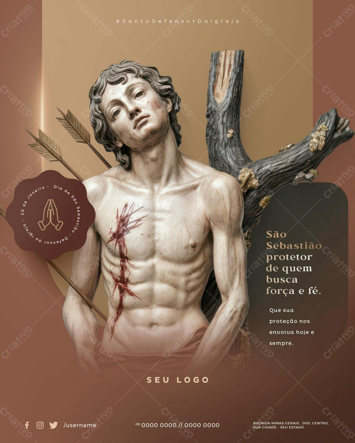 Flyer Dia de São Sebastião PSD Editável
