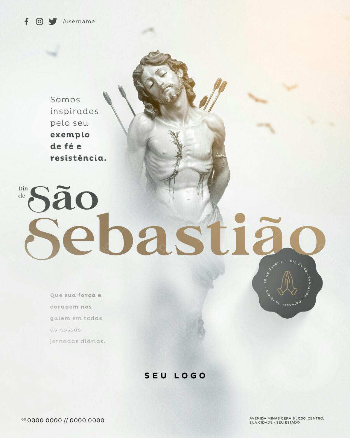 Flyer Dia de São Sebastião PSD Editável