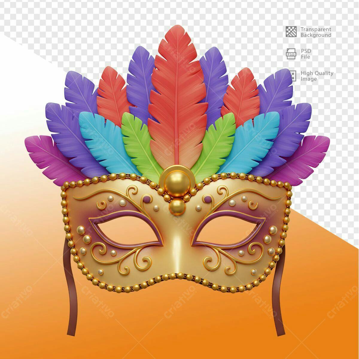 Máscara de Carnaval PSD Editável