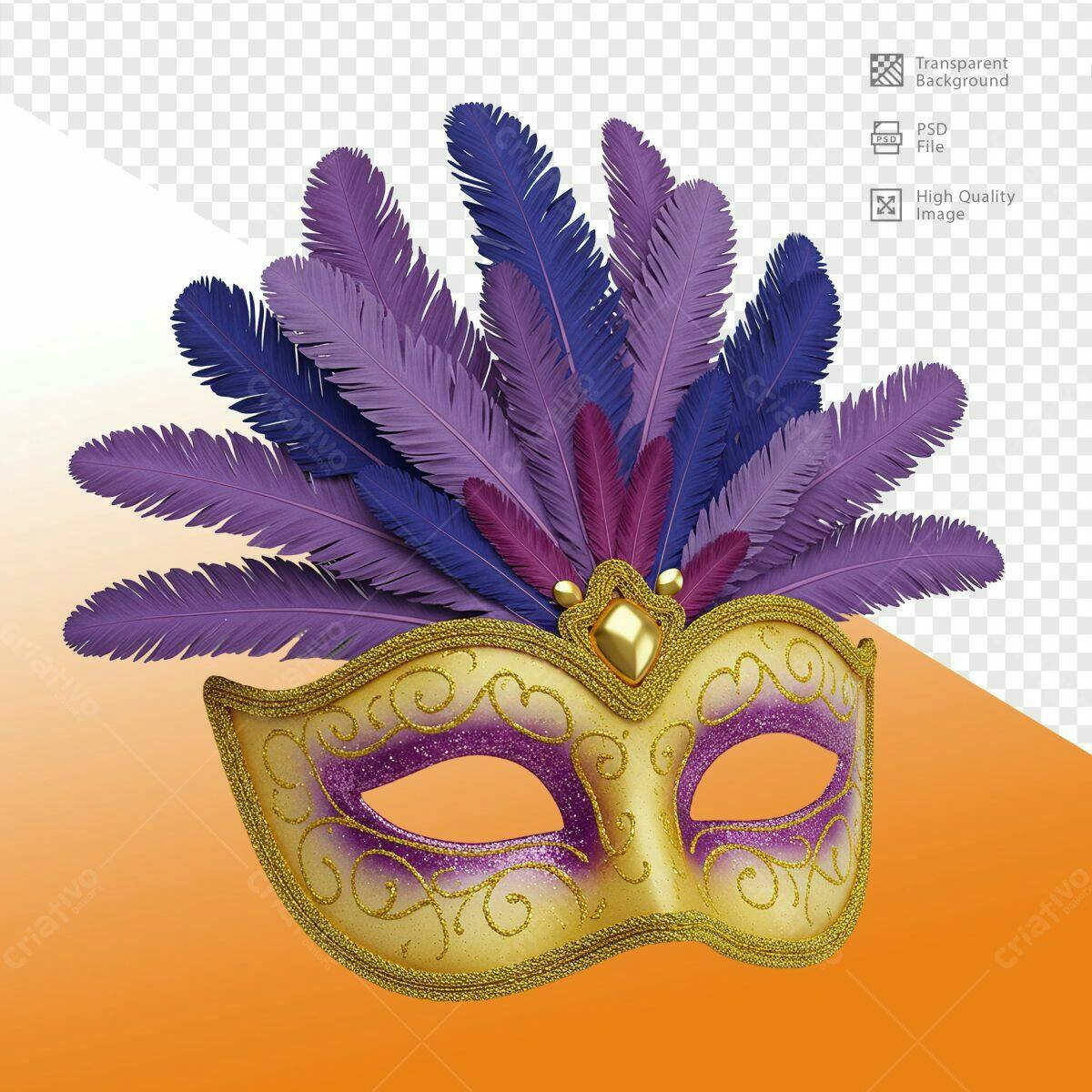 Máscara de Carnaval PSD Editável