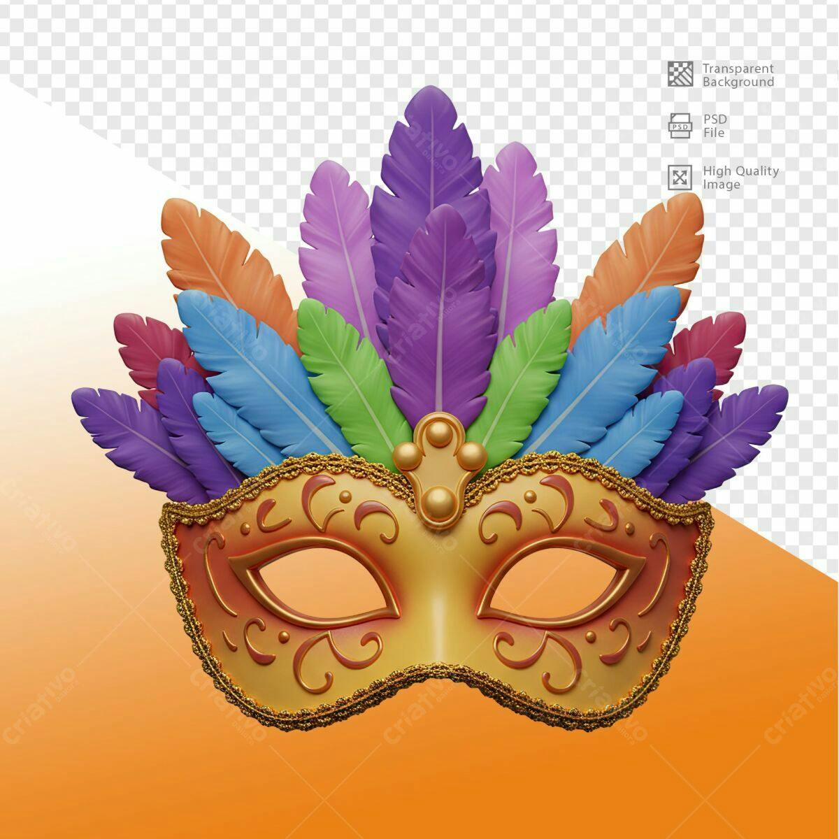 Máscara de Carnaval PSD Editável