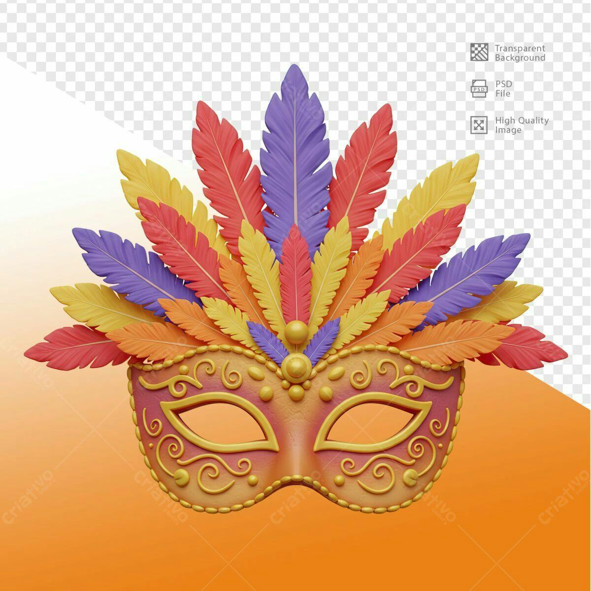 Máscara de Carnaval PSD Editável