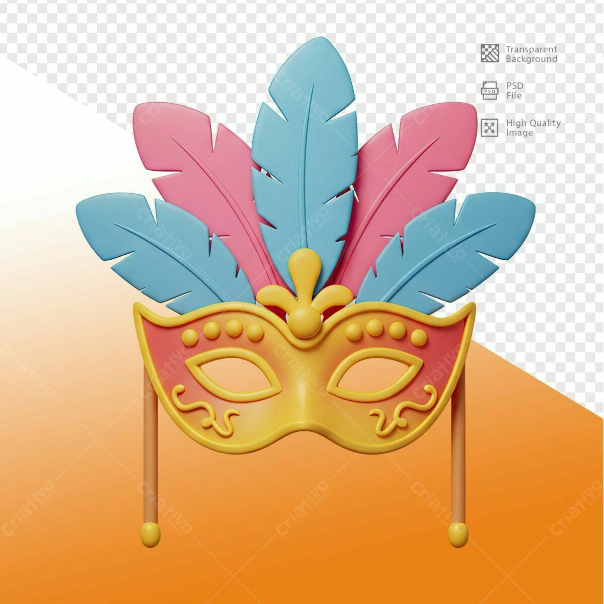 Máscara de Carnaval PSD Editável
