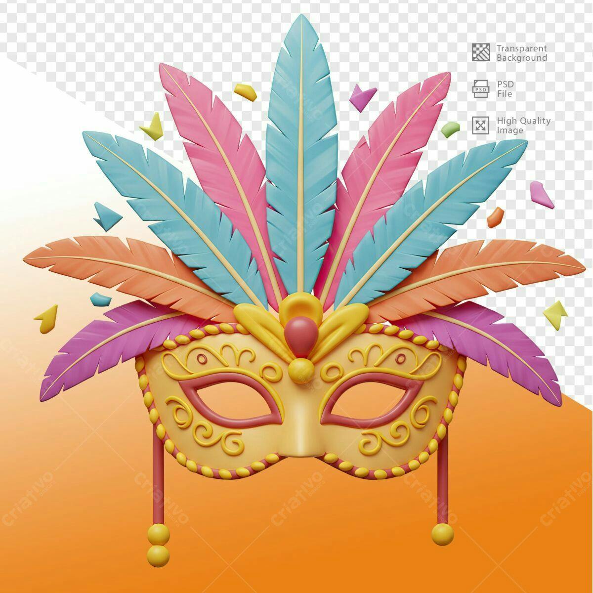 Máscara de Carnaval PSD Editável