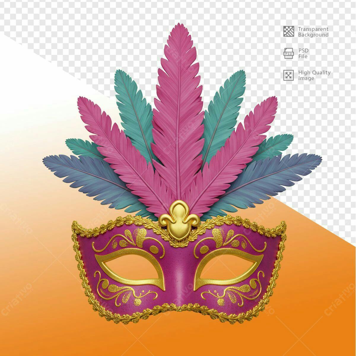 Máscara de Carnaval PSD Editável