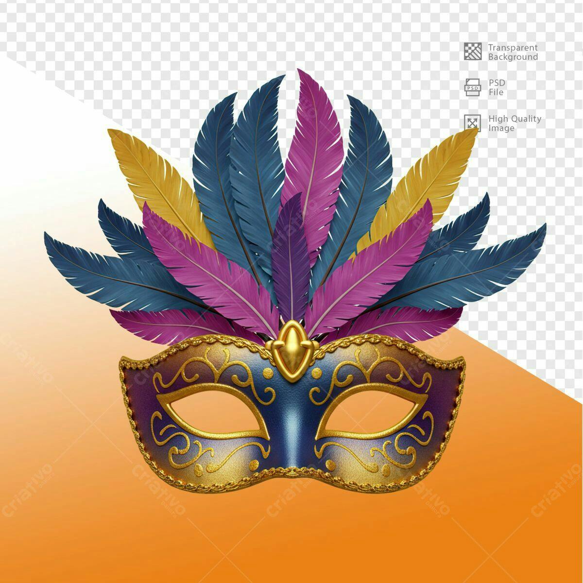 Máscara de Carnaval PSD Editável