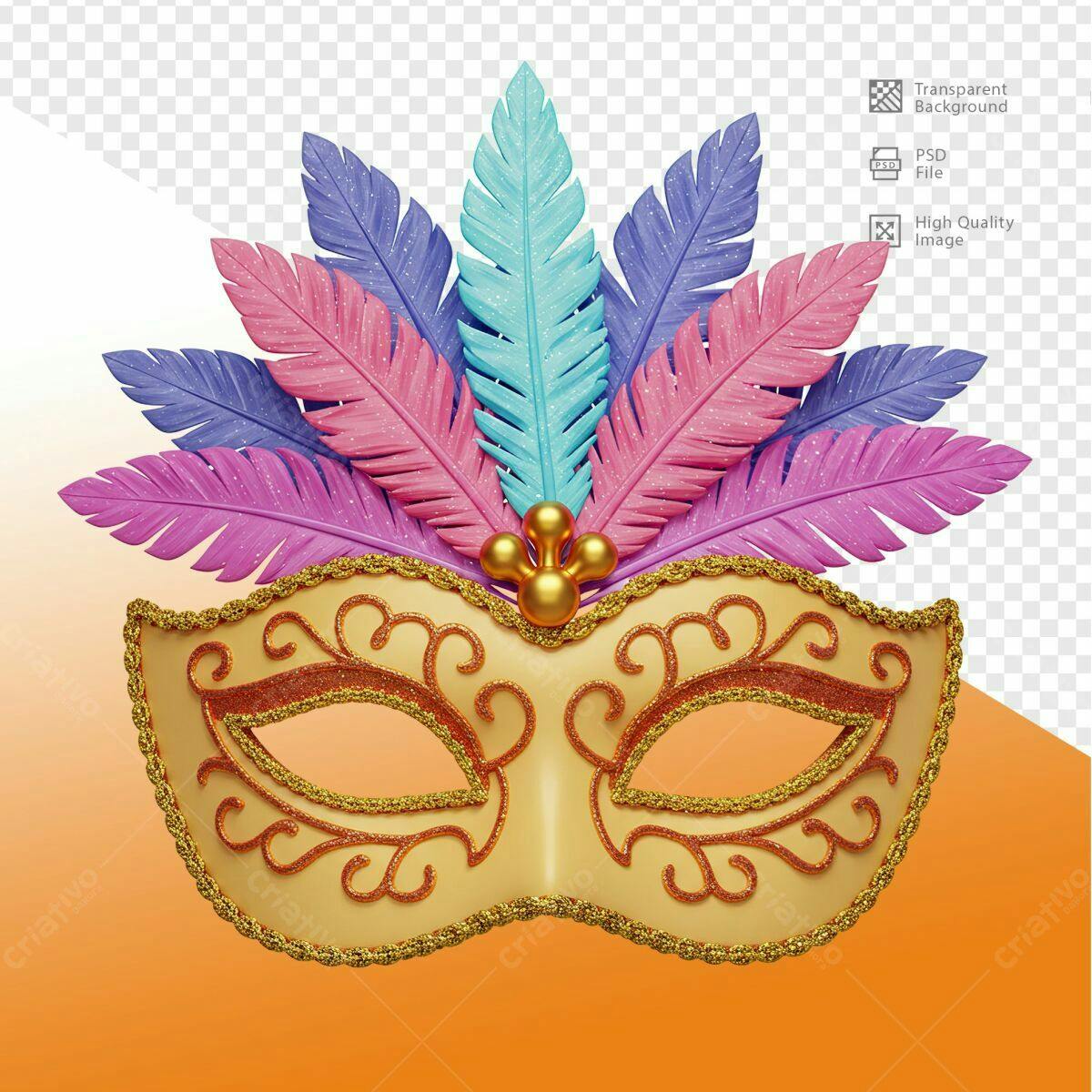 Máscara de Carnaval PSD Editável