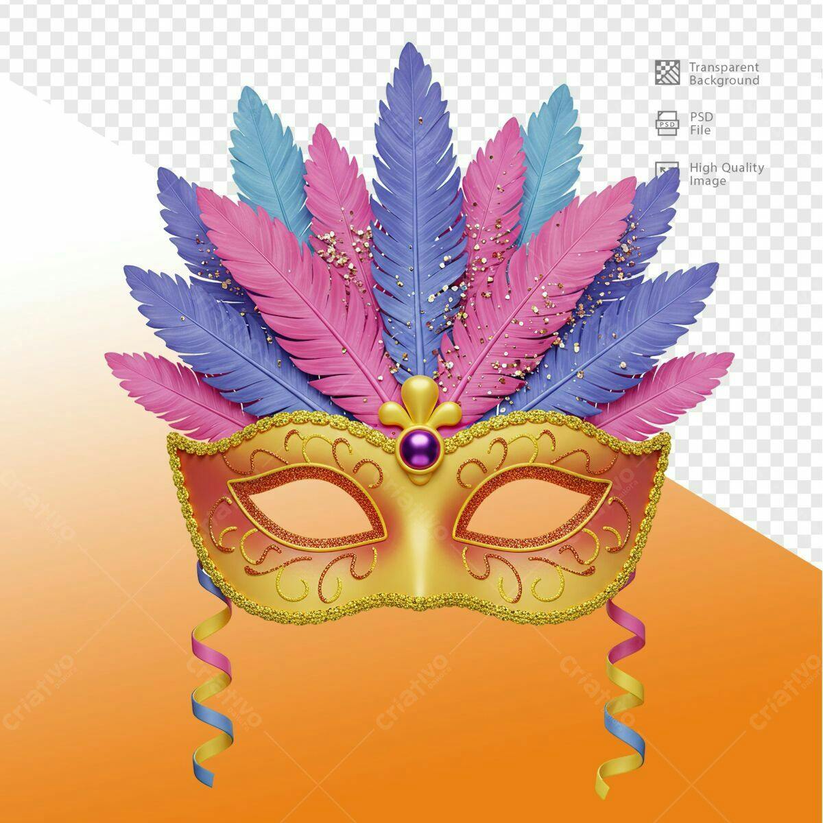 Máscara de Carnaval PSD Editável
