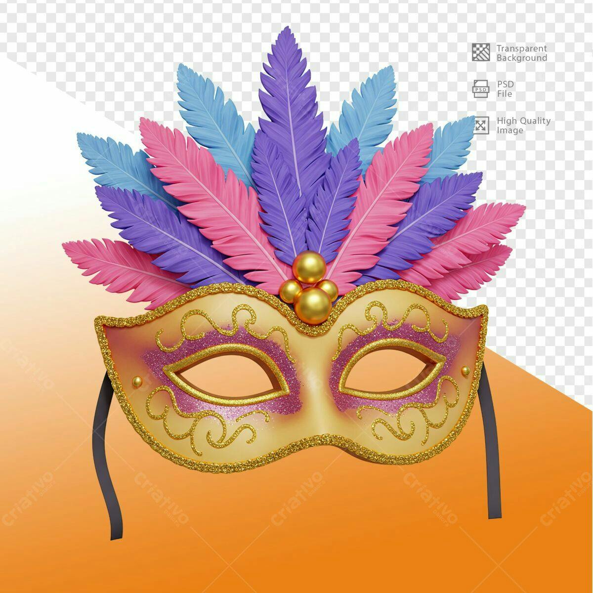 Máscara de Carnaval PSD Editável