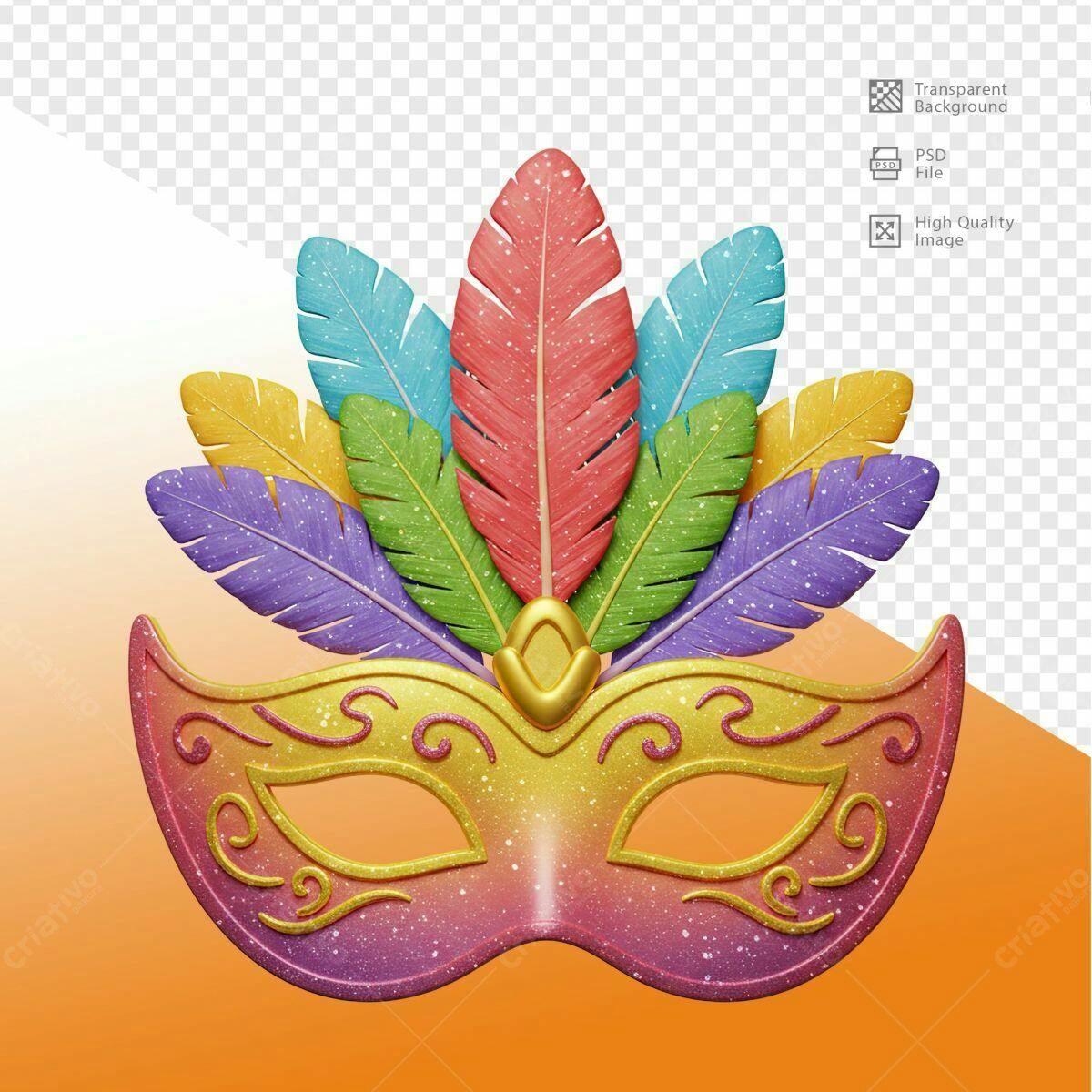 Máscara Carnaval PSD Editável