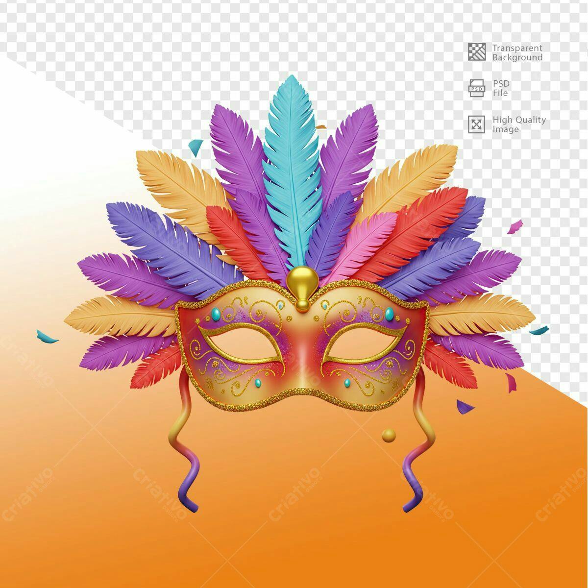 Máscara de Carnaval PSD Editável