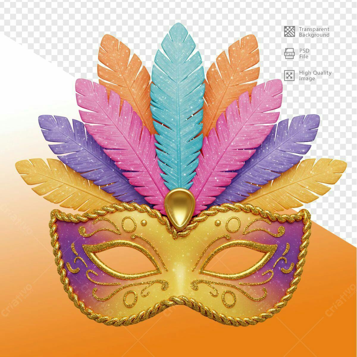Máscara de Carnaval PSD Editável