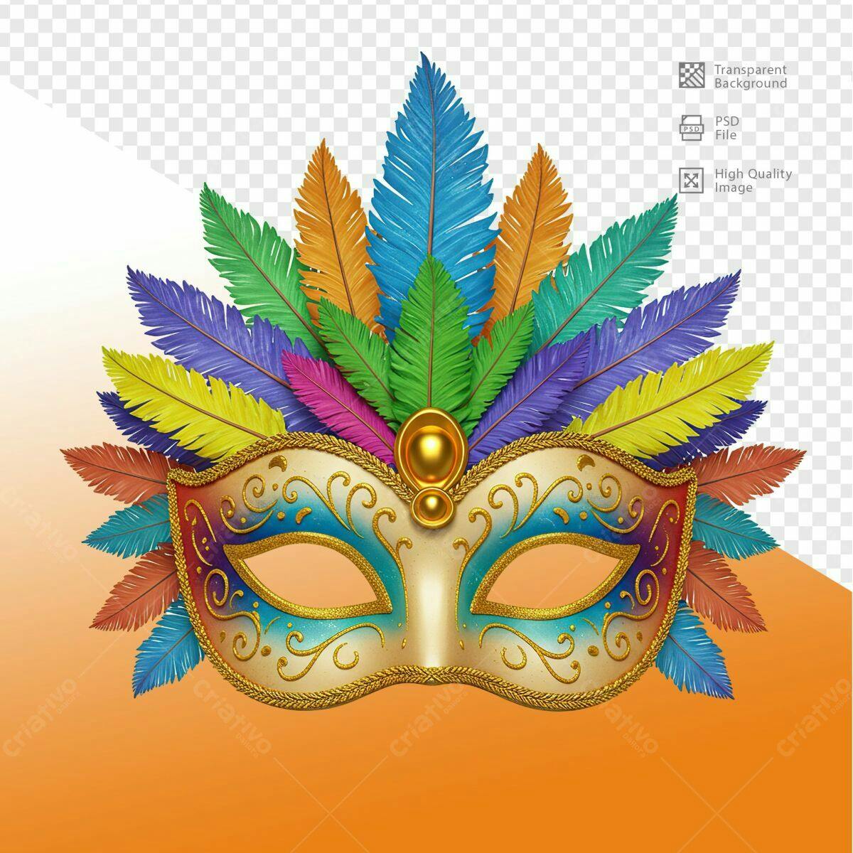 Máscara de Carnaval PSD Editável
