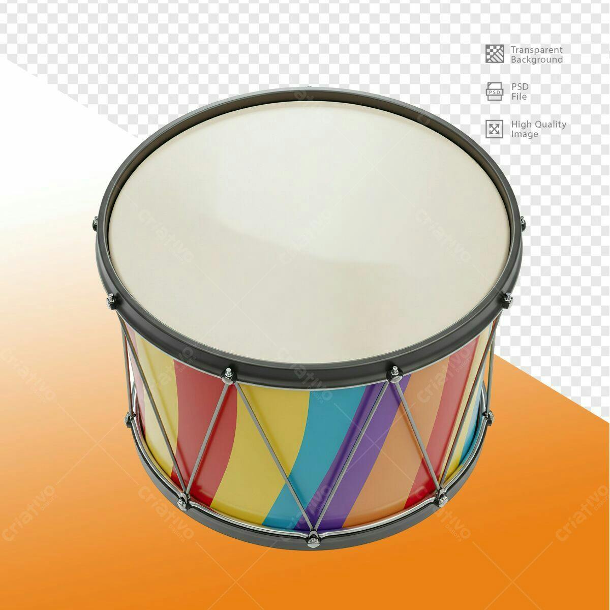 Mockup Tambor Arco-Íris PSD Editável