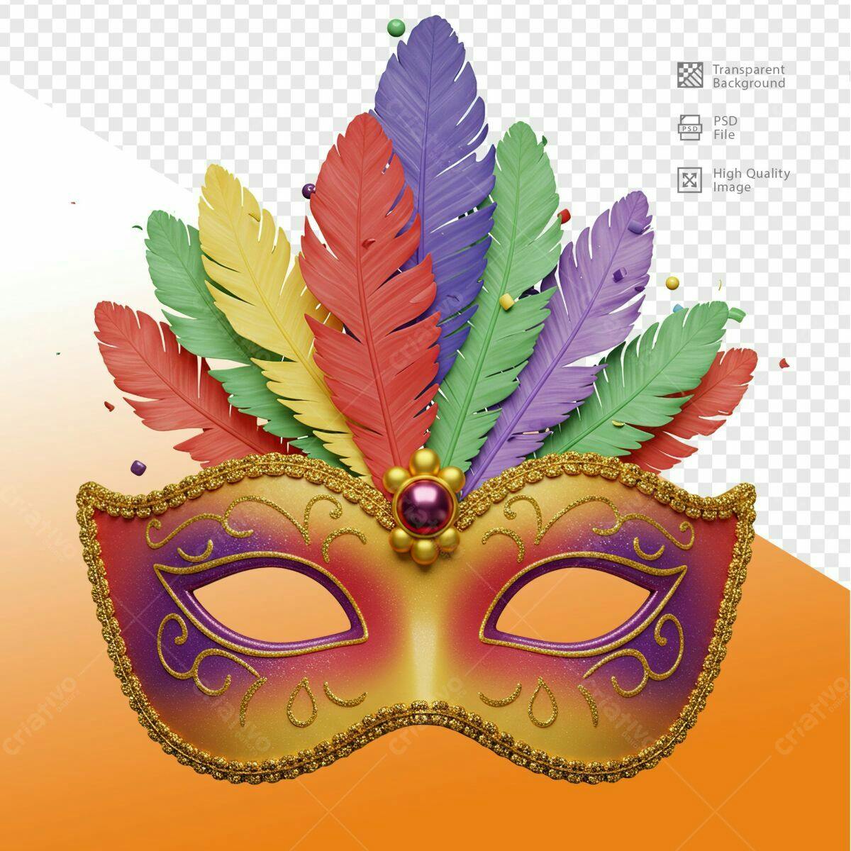 Máscara de Carnaval PSD Editável