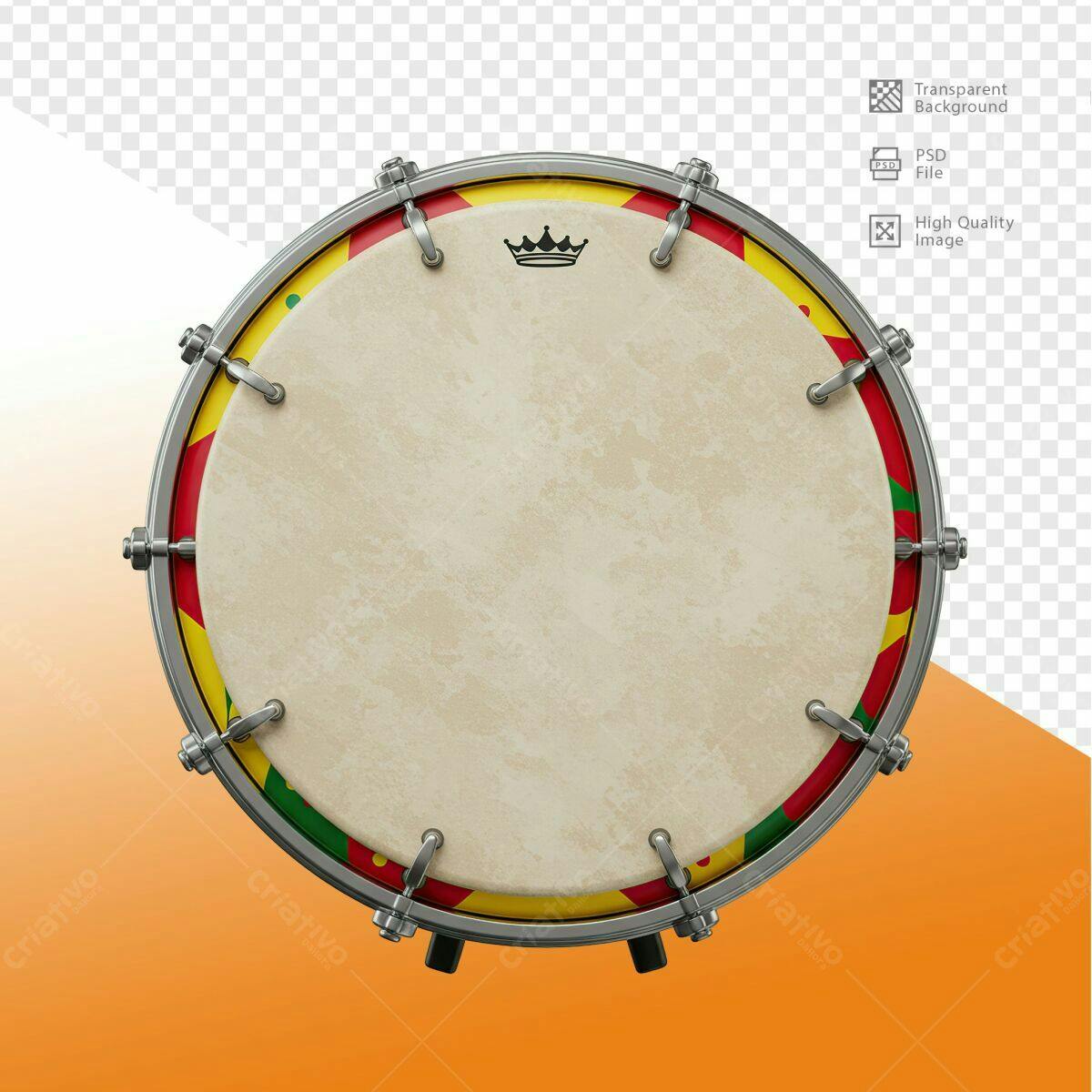 Mockup Tambor PSD Editável para Design de Bandas