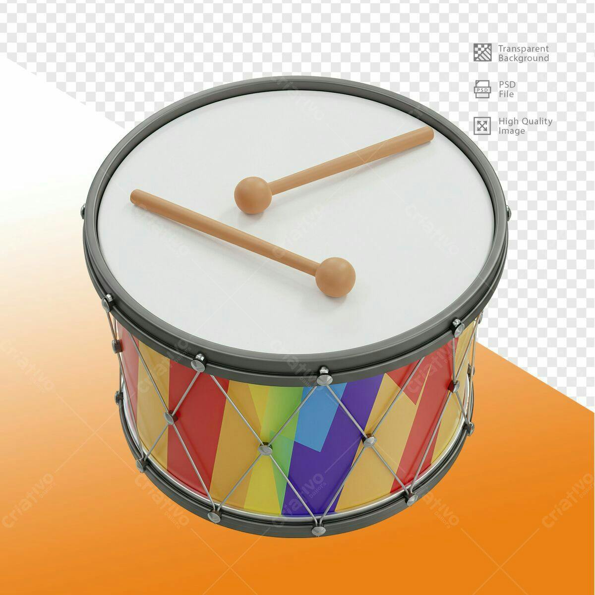 Mockup Tambor Arco-Íris PSD Editável