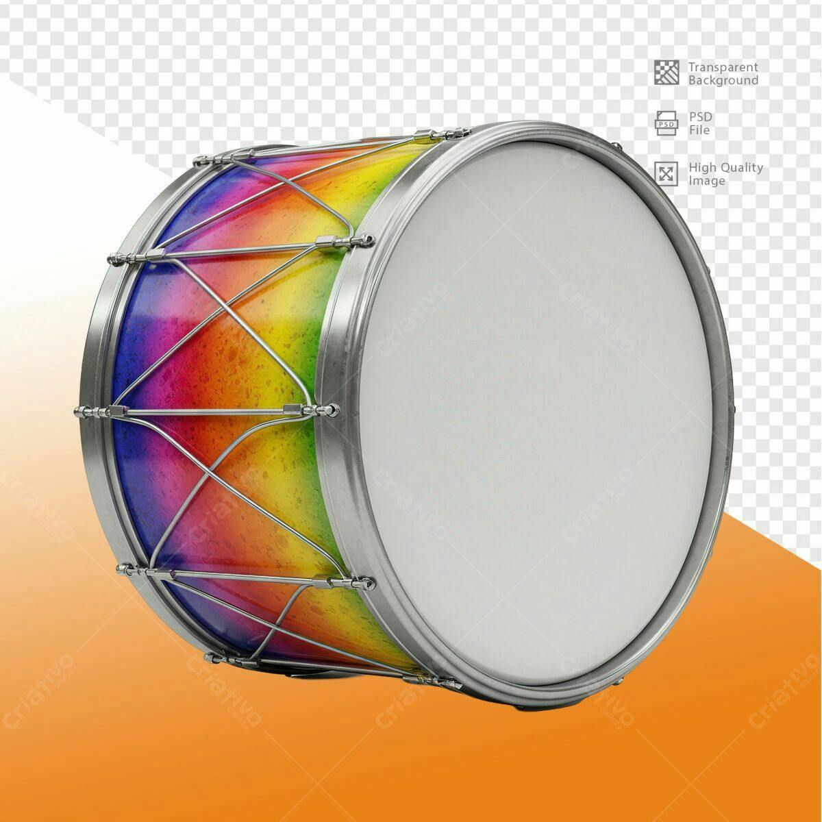 Mockup Tambor Arco-Íris PSD Editável