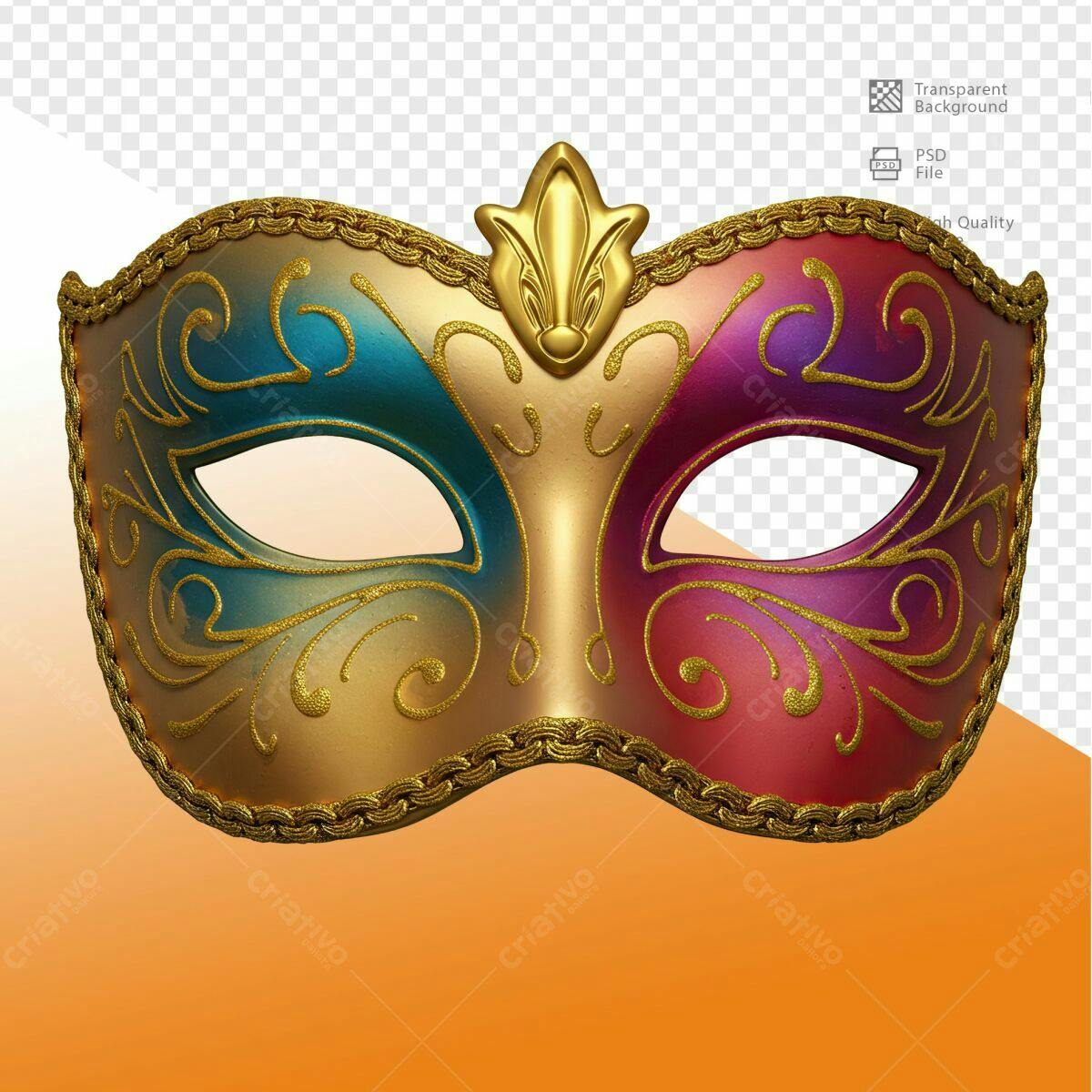 Máscara de Carnaval PSD Editável